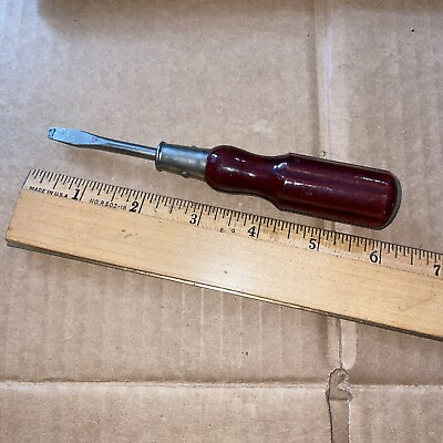 #ad VINTAGE 6quot; SLOTTED SCREWDRIVER w wooden handle $3.99