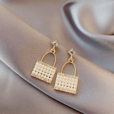 #ad Handbag Dangle Drop Earrings for WomenPearl EarringsFashion Jewelry Gifts $10.99