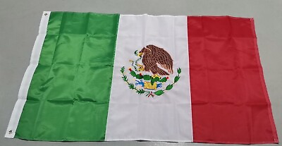 #ad Premium Embroidered Mexico Flag 3x5 Ft Double Sided 210D Bandera Mexicana $19.95