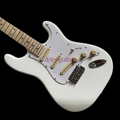 #ad Custom White ST Electric Guitar SSS Pickups Fixed Bridge Maple Fretboard $262.44