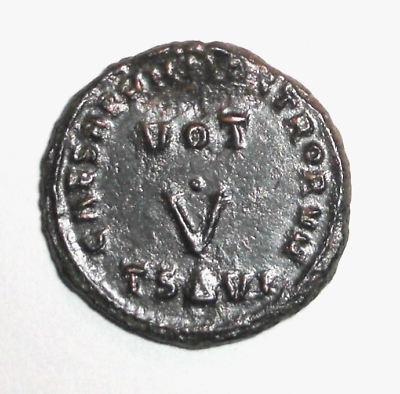 #ad Rare Ancient Bronze Coin Roman Empire Crispus AE3. Thessalonica Vows no Wreath $71.99