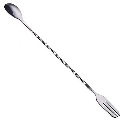 #ad Andier Mixing 6 Pcs 12 Inch Cocktail Stainless Steel Bar Long Spoon with Spir... $76.01