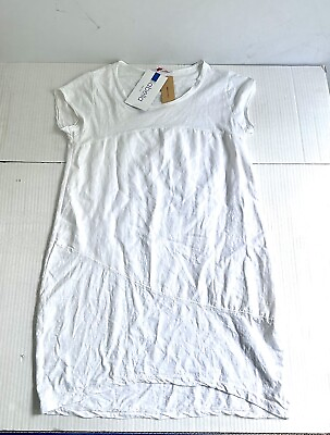 #ad Liabella Womens NWT White Summer Dress Made in Italy Sz Medium $25.87