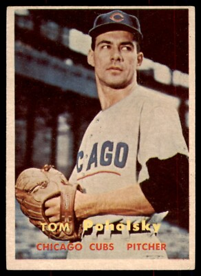 #ad 1957 Topps Tom Poholsky VG EX Chicago Cubs #235 $5.37