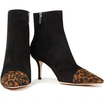 #ad Gianvito Rossi Lucy 70 ankle boot in Suede and animal print Size EU 37 US 7 $196.95