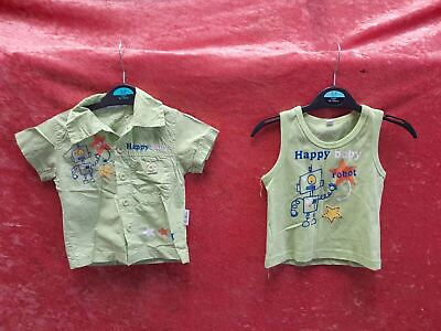 #ad Super Brothers Baby Robot Shirt amp; Vest Set 6 9 months sm14 GBP 18.77