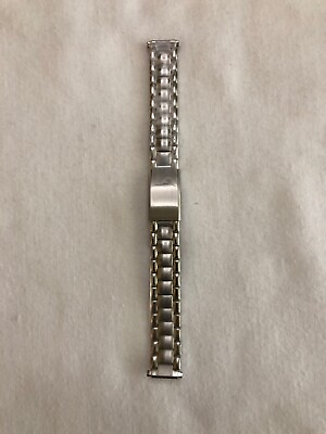 #ad Speidel Silver Stainless Steel Fold Over Clasp Ladies Band 12 16mm NOS $17.99