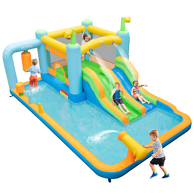 #ad Inflatable Water Slide Giant Kids Bounce House Park Splash Pool without Blower $269.99
