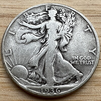 #ad 1936 D Walking Liberty Half Dollar Great Condition 90% Silver $19.95