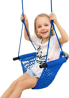 #ad Swing Seat for Kids Heavy Duty Rope Play Secure Children Blue $69.60