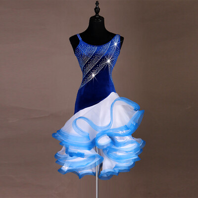 #ad Latin Dance Dress Salsa Tango Cha cha Ballroom Rhinestone Competition Dress 373 $52.24