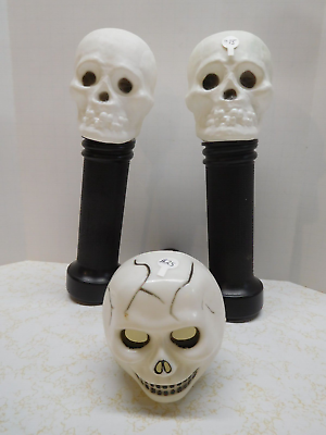 #ad 3 Vintage Halloween Skull Flashlights A Pair Plus One $75.00
