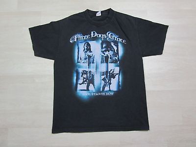 #ad Vintage Three Days Grace Band T Shirt Life Starts Now Tour Black L Concert Y2K $30.00