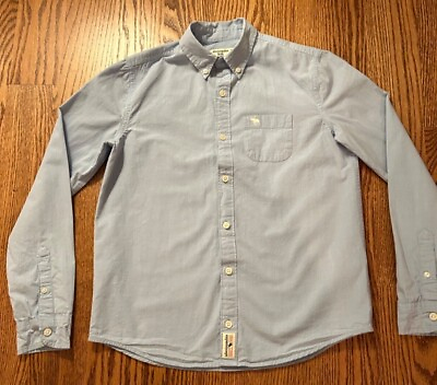 #ad Abercrombie Kids Button Up Blue Shirt Long Sleeves size S 100% cotton $8.99
