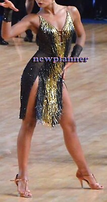 #ad U6217 Competition ballroom Salsa Latin Rumba swing women Dance Dress Custom made $519.99