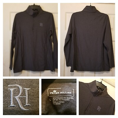 #ad Peter Millar Sweater Womens Large Gray Golf Pullover UPF 50 Rolling Hills EUC $24.11