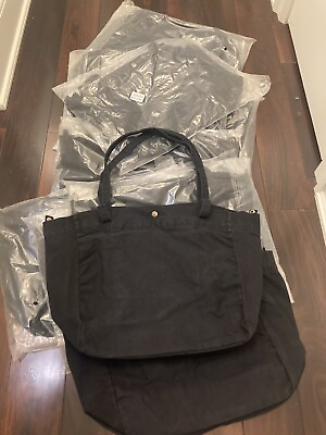#ad Lot of 15 New Black Canvas Tote bags $125.00