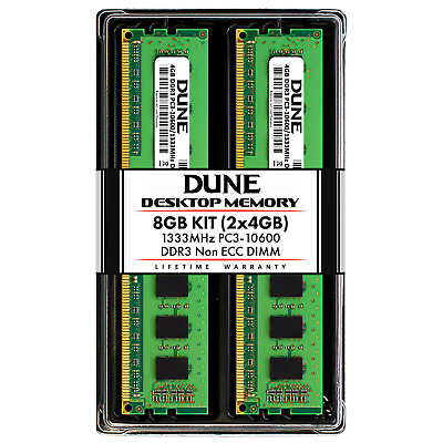 #ad Dune 8GB 2 x 4GB PC3 10600 Desktop DDR3 1333 MHz 240 Pin DIMM Memory RAM 8G 4G $13.99