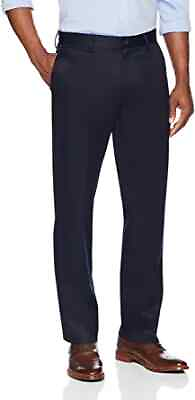 #ad Buttoned Down Mens Relaxed Fit Flat Front Non Iron Dress Chino Pant Navy Size $7.99