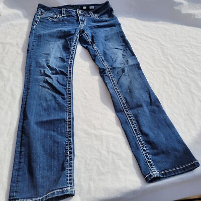 #ad Miss Me Mid Straight Jeans Womens Blue Size 31 Hot Style Distress J55151T20 $46.74