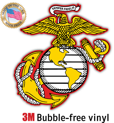 #ad U.S. USMC Marine Corps Logo Semper Fidelis Car Truck Window Laptop Decal $5.99