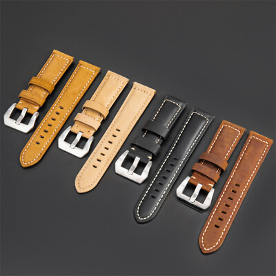 #ad Men Women Piece Genuine Leather Watch Strap Band20 22 24 26MM Replacement Band $12.49