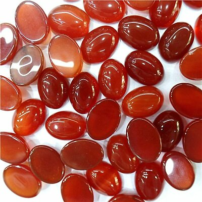 #ad 20Pcs 14x10x5mm Red Agate Oval Cab Cabochon EE118 $9.27