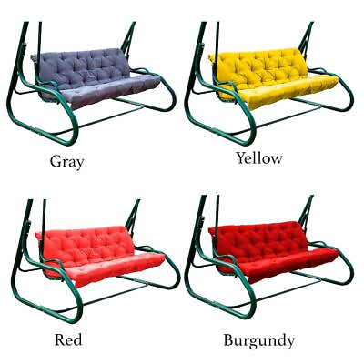 #ad Soft cushion for porch swing with backrest soft outdoor garden pillow with ties $144.64