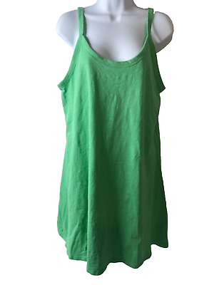 #ad Universal Thread Sleeveless Tank Dress Swing Women Size XL Green Slub Cotton $9.99