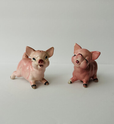 #ad Vintage Anthropomorphic Salt amp; Pepper Shakers Playful Pigs Japan RARE Find $48.99
