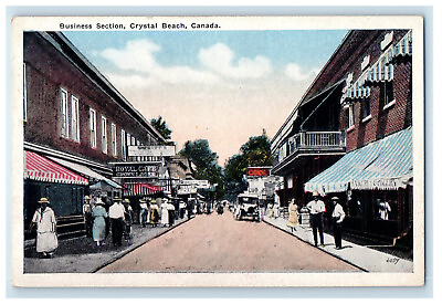 #ad c1940#x27;s Cafe Hotel Sherriff Business Section Crystal Beach Canada Postcard $8.42