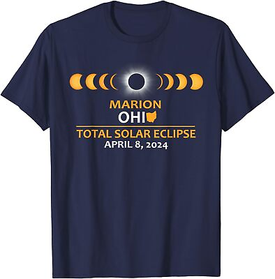 #ad Marion Ohio Total Solar Eclipse April 2024 Love Space Unisex T Shirt $18.99