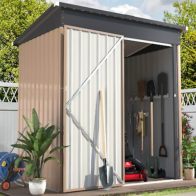 #ad Outdoor Storage Shed w Lockable Door Utility and Tool Storage for Backyard $129.99