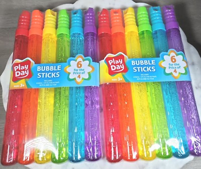 #ad 12 🌞 Jumbo Bubble Sticks Wands▪︎ 2 packs of 6 ▪︎Reusable ▪︎5 oz ea ▪︎NEW 🏖 $14.99