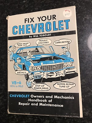 #ad VINTAGE 1974 FIX YOUR CHEVROLET Book RARE Manual Education Old School Handbook $19.99