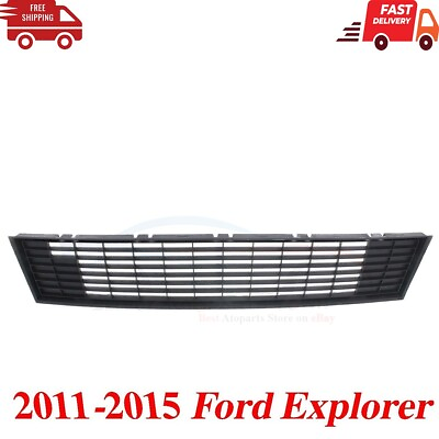 #ad New Fits 2011 2015 Ford Explorer Bumper Cover Grille Front Matte Black Plastic $77.00
