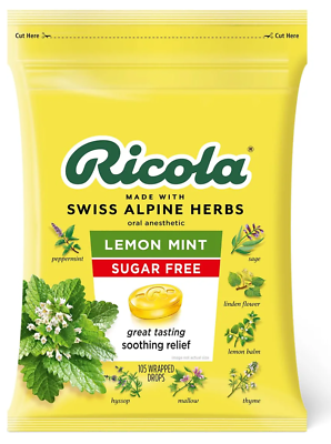#ad Ricola Sugar Free Lemon Mint Herb Throat Drops 105 ct. $10.99