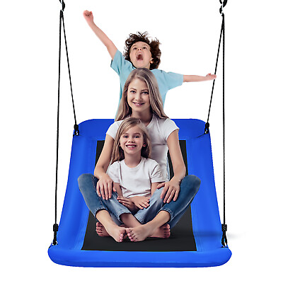 #ad Patiojoy Outdoor Swing 60quot; Skycurve Platform Tree Swing for Kids Adults Blue $69.00