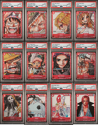 #ad PSA 10 ONE PIECE Film Red Card Collection Complete English Sequential Set Luffy $499.99