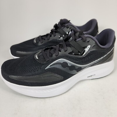 #ad Saucony Guide 15 Mens Size 9.5 Wide Running Shoes Black White Silver $49.94