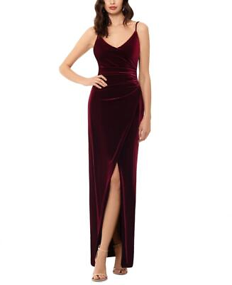 #ad New $149 Bamp;A by Betsy amp; Adam Women#x27;s Ruched Velvet Long Sleeveless Dress A2953 $39.99