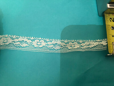 #ad 10 Yds Of 0.5” White Flat Lace Floral. Sold By 10 Yards. $5.00