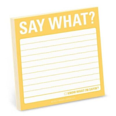 #ad KNOCK KNOCK SAY WHAT STICKY NOTE **BRAND NEW** $13.95