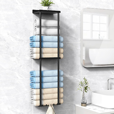 #ad Towel Rack for Bathroom Wall Mounted Bath Towel Holder Storage Organizer for Ro $35.97