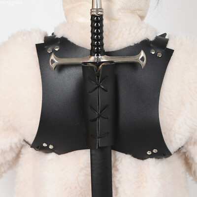 #ad Medieval Men Sword Holder Shoulder Back Sheath Scabbard Warrior Single Shoulder $22.74