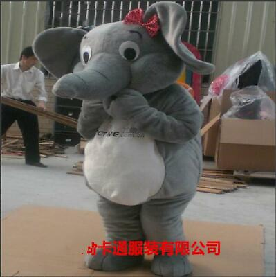 #ad Elephant Mascot Costume Suit Cosplay Party Game Dress Outfit Halloween Adult $290.61