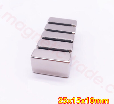 #ad Wholesale 25mm X 15mm X 10mm Strong Block Rare Earth Neodymium Magnet N50 $113.99