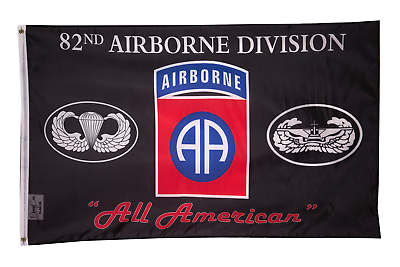 #ad Large 3x5FT Flag Black U.S. Army 82nd Airborne Division All American Veteran USA $13.99