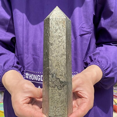 #ad 2390g Large Natural Iron Pyrite Mineral Tower Obelisk Crystal Healing Reiki $199.00