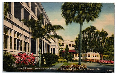 #ad Mid 1900s Florida Sanitarium and Hospital on Lake Estelle Orlando FL Postcard $6.50